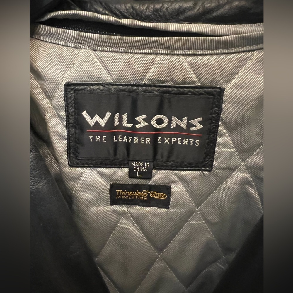 Wilson’s The Leather Experts, Men’s Leather Jacket, Leather Blazer, Black, Large - Picture 3 of 5